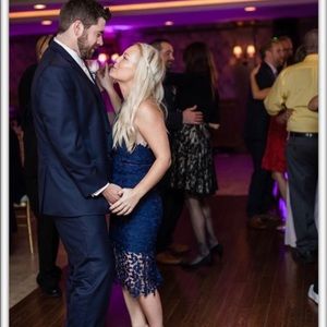 Bardot Gemma Navy Halter Dress